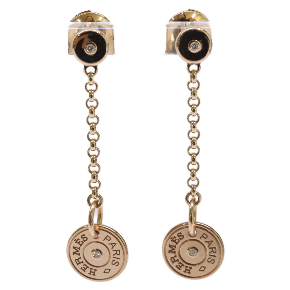 HERMES Gold Diamond Earrings